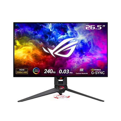 ASUS ROG Swift 271440P OLED DSC Gaming Monitor (PG27AQDM) - QHD (2560x1440), 240Hz, 0.03ms, G-SYNC Compatible, Anti-Glar