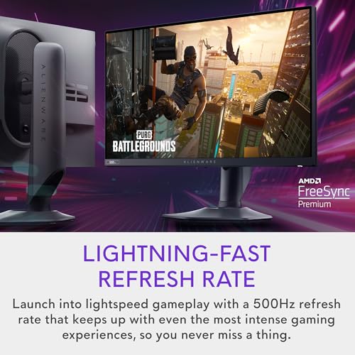 Alienware AW2524HF Gaming Monitor - 24.5-inch (1920x1080) 500Hz (Overclock) 0.5ms Display, Height/Tilt/Swivel/Pivot Adjustability, 3yr Advanced Exchange-Black additional view