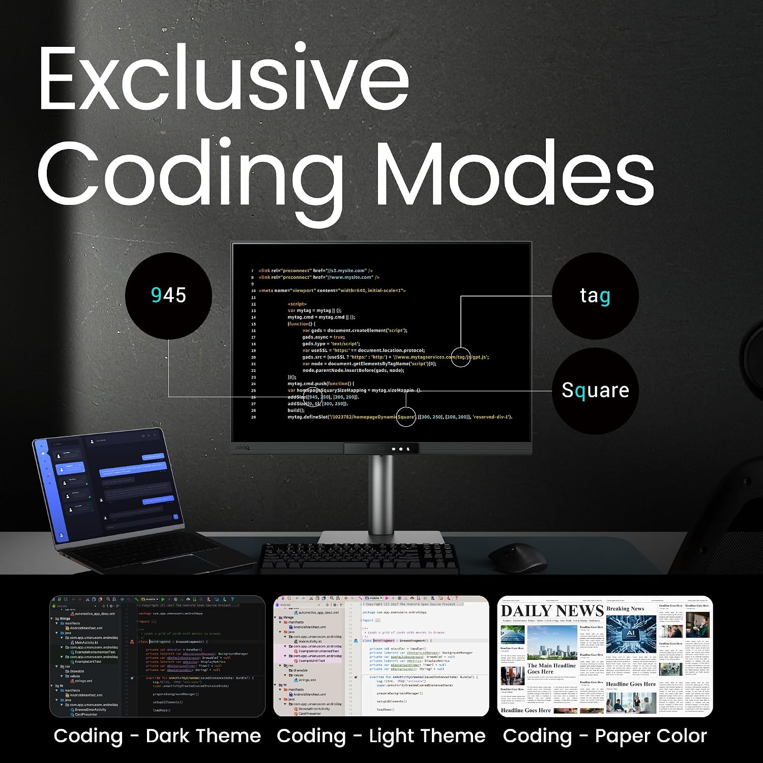 BenQ RD280UG MoonHalo rear bias lighting and design