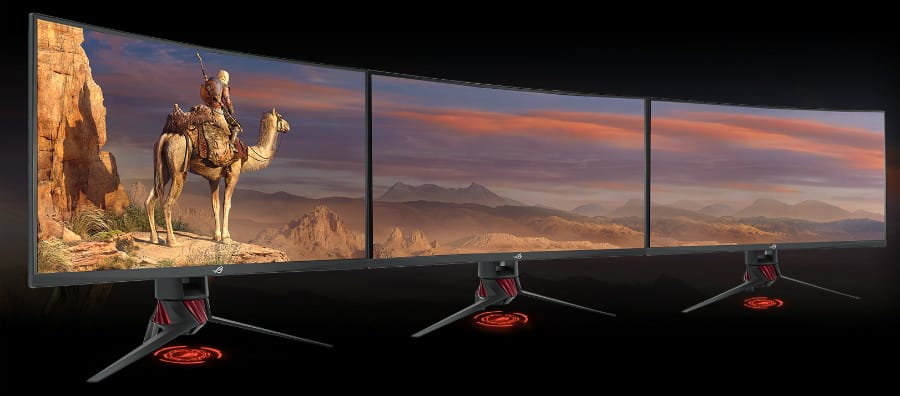 curved monitor triple setup